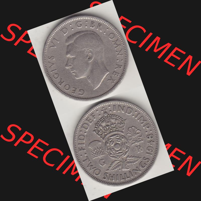 Alte Münzen Großbritannien Umlaufmünze 1947-1948, 2 Schilling-Florin, Two Shillings, 1948-7, George VI, GEORGIVS VI D G BR OMN REX, FID DEF IND IMP,... Sammlung