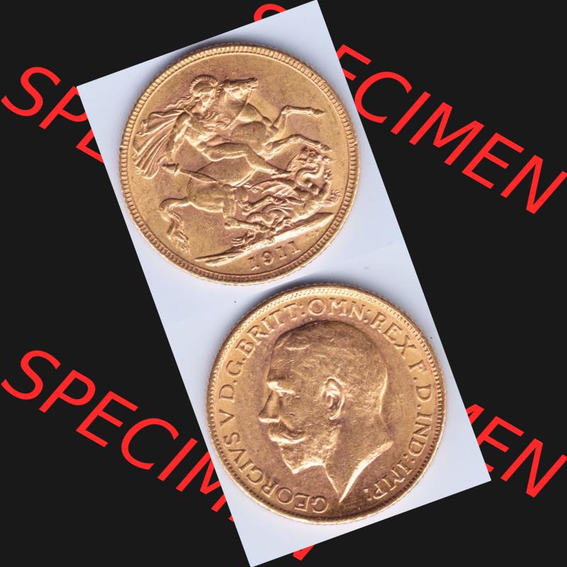 Alte Goldmünzen Großbritannien Gold-Münze 1911-1927, 1 Pfund Sovereign. Vorderseite und Rückseite horizontal auf einen digitalen Bild der alten britischen Goldmünze... Sammlung