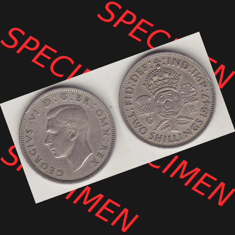 Alte Münzen Großbritannien Umlaufmünze 1947-1948, 2 Schilling-Florin, Two Shillings, 1947-4, George VI, GEORGIVS VI D G BR OMN REX, FID DEF IND IMP,... Sammlung