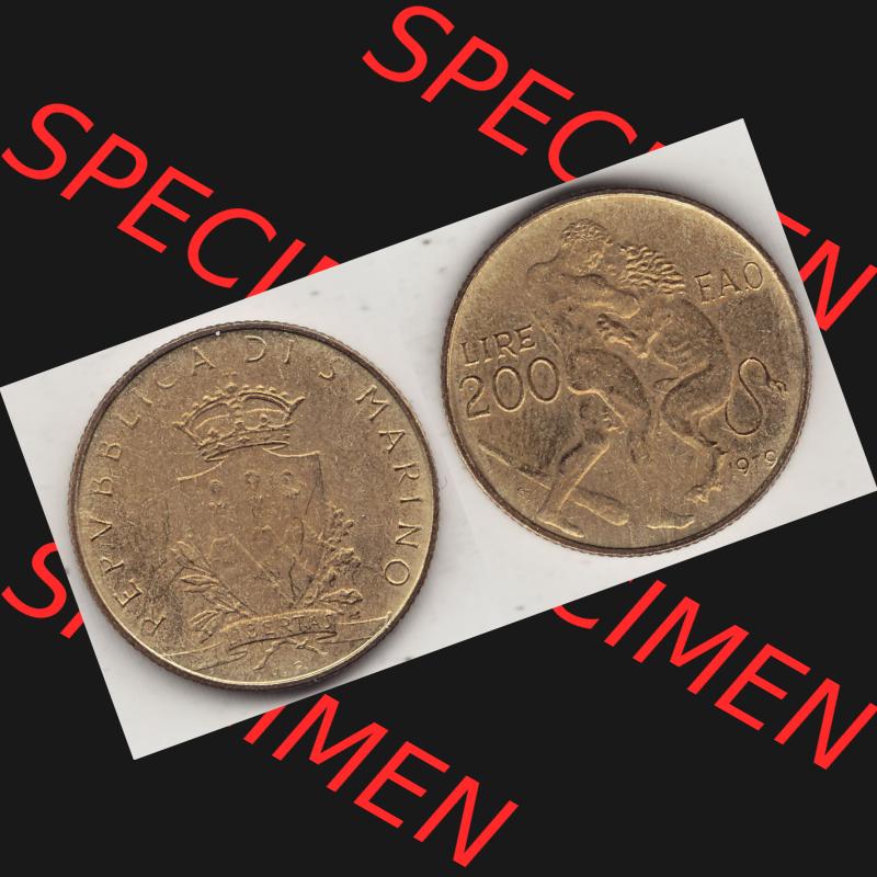 Bildmaterial Münzensatz / KMS 1979 aus San Marino 1979-1979, 200 Lire, L.200, J. V. LIBERTAS REPVBBLICA DI S. MARINO, 1979 L.200.... Sammlung