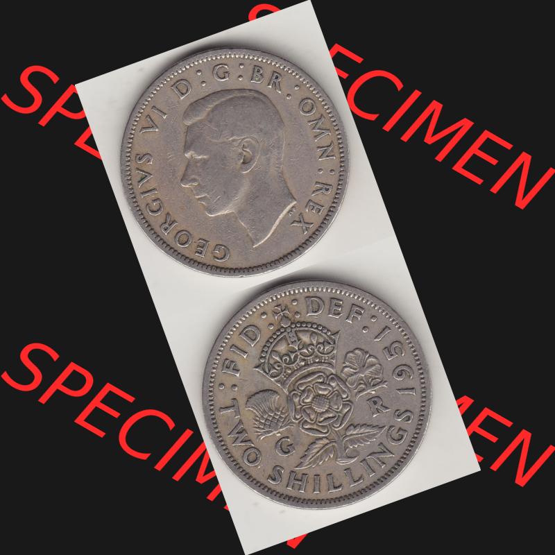 Alte Münzen Großbritannien Umlaufmünze 1949-1951, 2 Schilling, Shillings (Florin) 1951-2, George VI, GEORGIVS VI DG BR OMN REX, FID DEF TWO SHILLINGS.... Sammlung