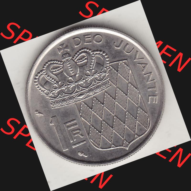 Alte Münzen Monaco Umlaufmünze Einzelansicht 1960-1995, 1 Franken, Francs 1960-1, RAINIER III PRINCE DE MONACO R. COCHET, 1 FR DEO JUVANTE. Rückseite... Sammlung