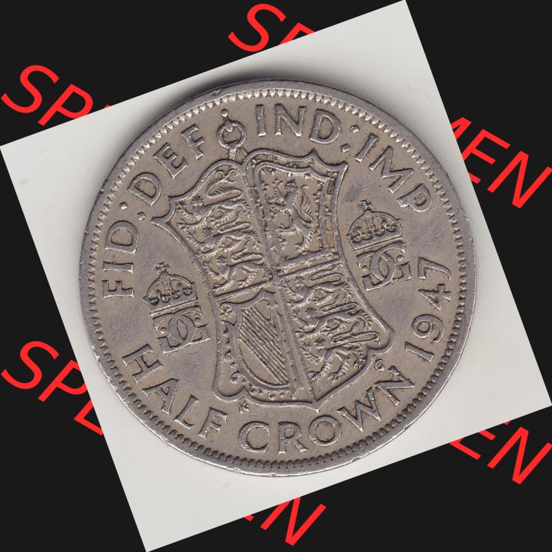 Alte Münzen Großbritannien Umlaufmünze 1947-1948, 1/2 Krone, Half Crown 1947-1, George VI, FID DEF IND IMP HALF CROWN. Rückseite der alten britischen... Sammlung