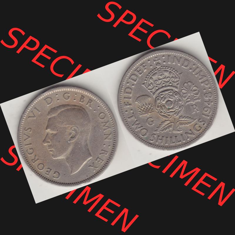 Alte Münzen Großbritannien Umlaufmünze 1947-1948, 2 Schilling-Florin, Two Shillings, 1948-6, George VI, GEORGIVS VI D G BR OMN REX, FID DEF IND IMP,... Sammlung