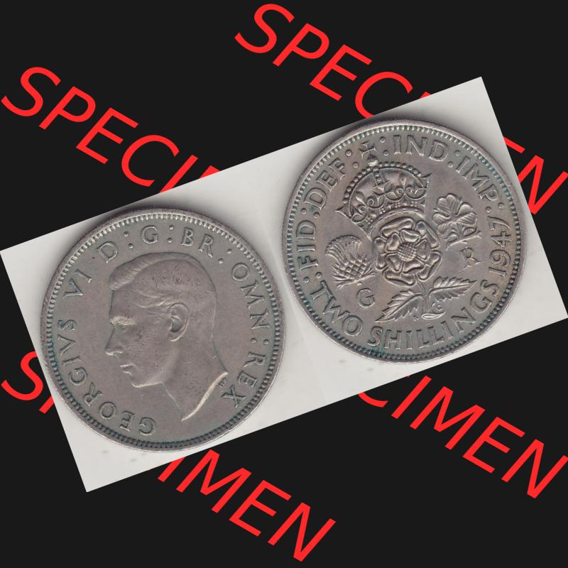 Alte Münzen Großbritannien Umlaufmünze 1947-1948, 2 Schilling-Florin, Two Shillings, 1947-1, George VI, GEORGIVS VI D G BR OMN REX, FID DEF IND IMP,... Sammlung