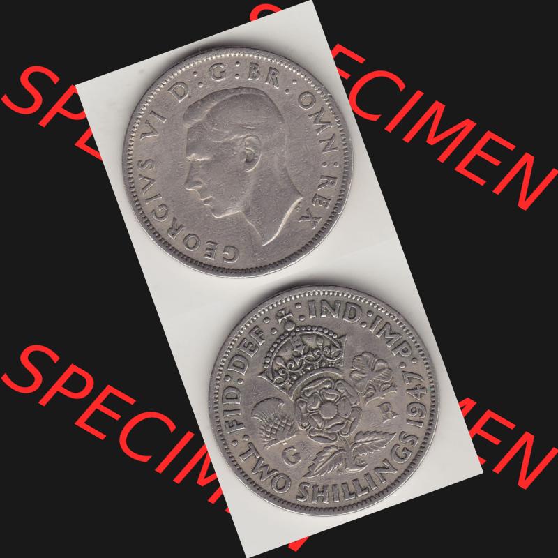 Alte Münzen Großbritannien Umlaufmünze 1947-1948, 2 Schilling-Florin, Two Shillings, 1947-3, George VI, GEORGIVS VI D G BR OMN REX, FID DEF IND IMP,... Sammlung