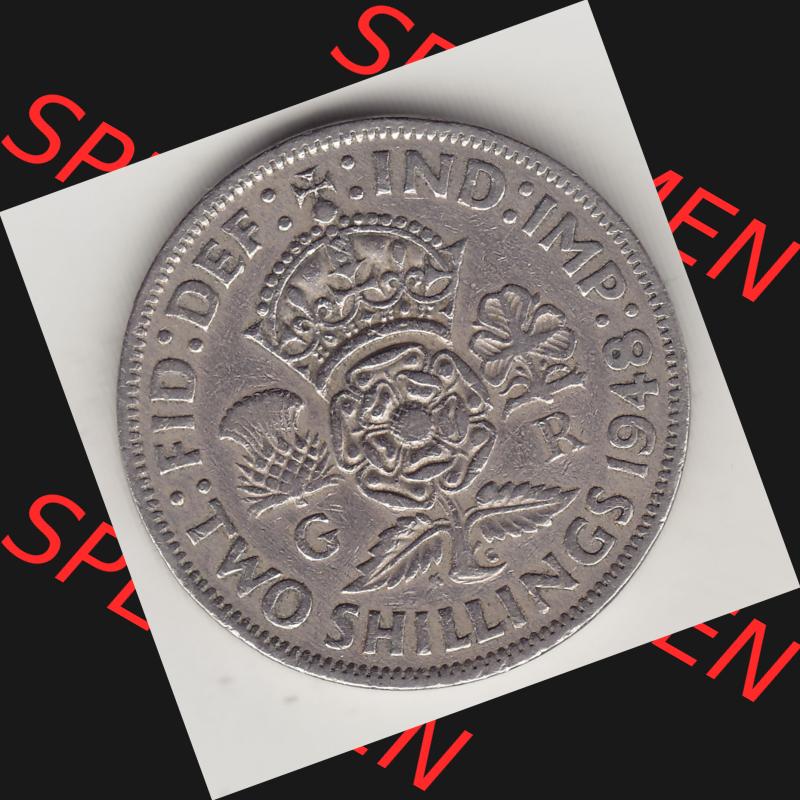 Alte Münzen Großbritannien Umlaufmünze 1947-1948, 2 Schilling-Florin, Two Shillings, 1948-5, George VI, GEORGIVS VI D G BR OMN REX, FID DEF IND IMP,... Sammlung