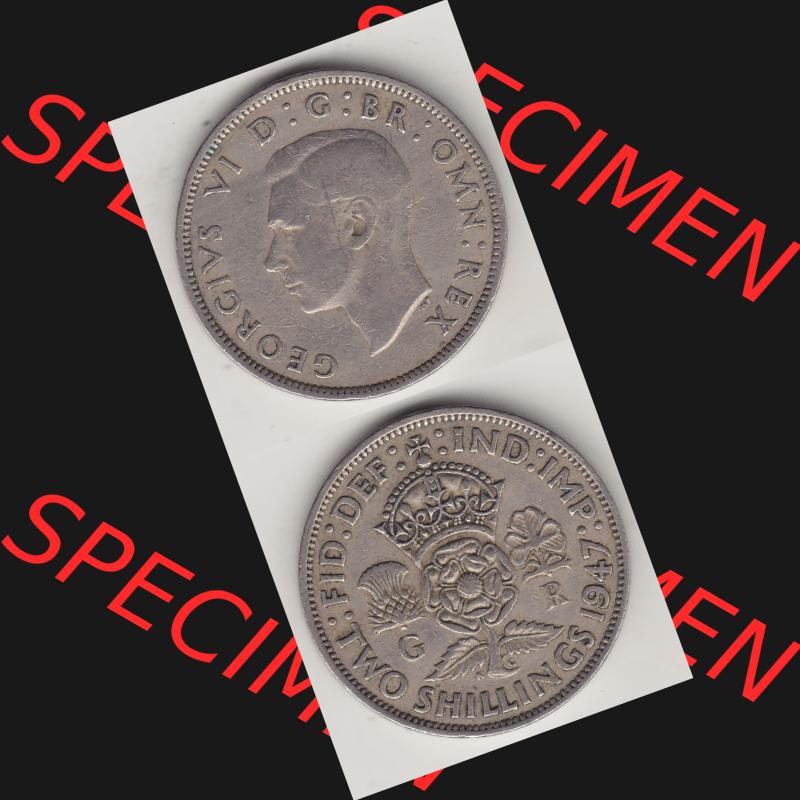 Alte Münzen Großbritannien Umlaufmünze 1947-1948, 2 Schilling-Florin, Two Shillings, 1947-2, George VI, GEORGIVS VI D G BR OMN REX, FID DEF IND IMP,... Sammlung