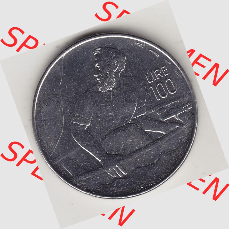 Bildmaterial Münzensatz / KMS 1972 aus San Marino 1972-1972, 100 Lire von 1972, 100 LIRE MONASSI REPUBBLICA DI SAN MARINO. Rückseite als Einzelansicht einer Umlaufmünze... Sammlung