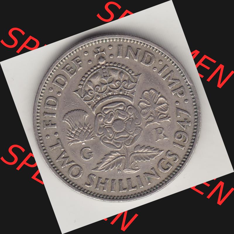 Alte Münzen Großbritannien Umlaufmünze 1947-1948, 2 Schilling-Florin, Two Shillings, 1947-4, George VI, GEORGIVS VI D G BR OMN REX, FID DEF IND IMP,... Sammlung