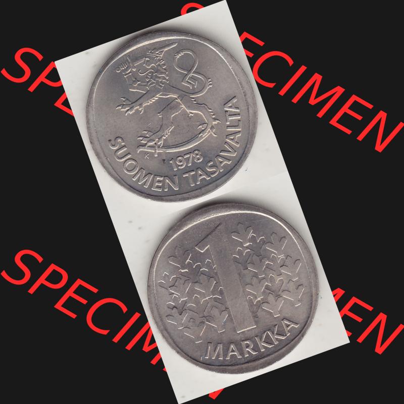 Alte Münzen KMS Finnland, Kursmünzensatz 1978 in Stempelglanz 1969-1993, 1 finnische Mark, Markka 1978-1. Digitales Bild / Bildmaterial für IPhone und Mobil-Geräte... Sammlung