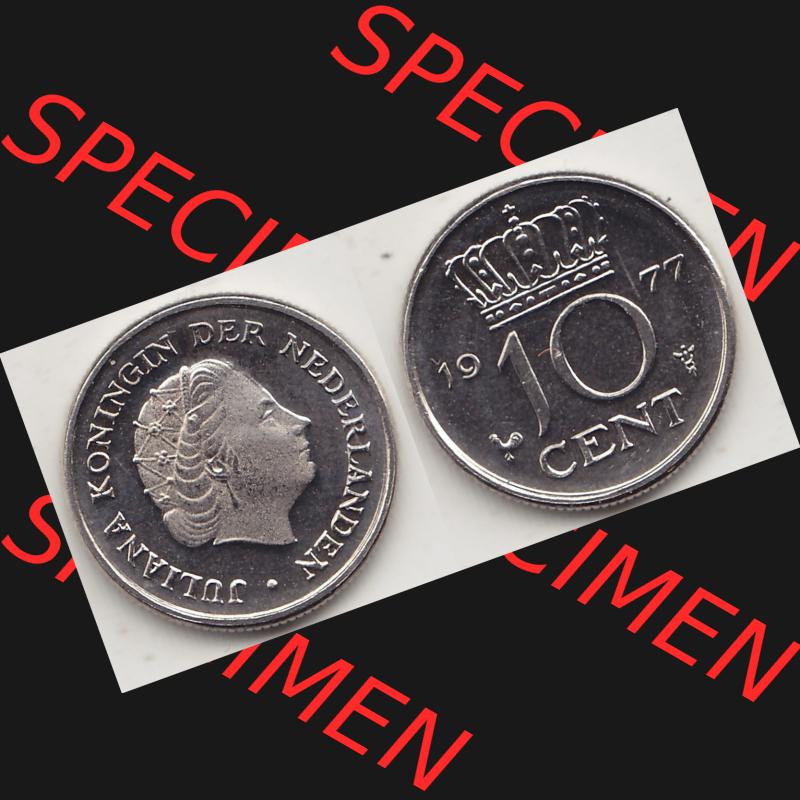 Alte Münzen KMS Niederlande, Kursmünzensatz 1977, 1950-1980, 10 Cent, 1977-1 JULIANA KONINGIN DER NEDERLANDEN. Digitales Bild / Bildmaterial mit Vorderseite... Sammlung