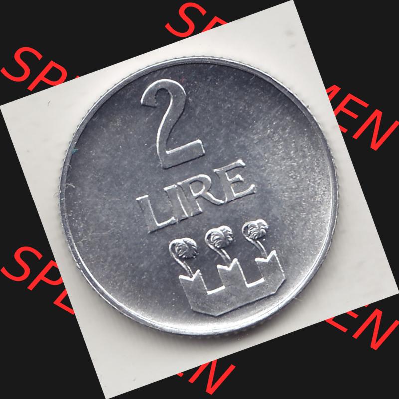 Bildmaterial Münzensatz / KMS 1972 aus San Marino 1972-1972, 2 Lire 1972, 2 LIRE MONASSI REPUBBLICA DI SAN MARINO. Rückseite als Einzelansicht einer Umlaufmünze aus... Sammlung