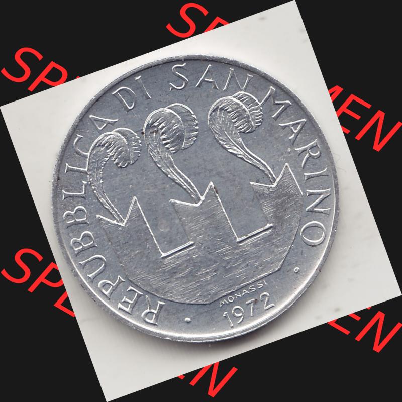 Bildmaterial Münzensatz / KMS 1972 aus San Marino 1972-1972, 10 Lire 1972, MONASSI REPUBBLICA DI SAN MARINO, 10 LIRE. Vorderseite einer Umlaufmünze aus 1972 REPUBBLICA... Sammlung