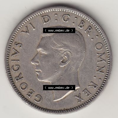 Alte Münzen Großbritannien Umlaufmünze 1947-1948, 2 Schilling-Florin, Two Shillings, 1948-4, George VI, GEORGIVS VI D G BR OMN REX, FID DEF IND IMP,... Sammlung