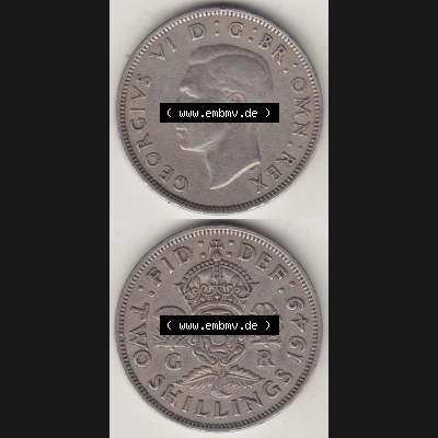 Alte Münzen Großbritannien Umlaufmünze 1949-1951, 2 Schilling, Shillings (Florin) 1949-1, George VI, GEORGIVS VI DG BR OMN REX, FID DEF TWO SHILLINGS.... Sammlung