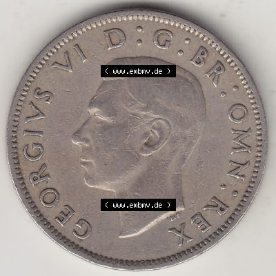 Alte Münzen Großbritannien Umlaufmünze 1949-1951, 2 Schilling, Shillings (Florin) 1951-1, George VI, GEORGIVS VI DG BR OMN REX, FID DEF TWO SHILLINGS.... Sammlung