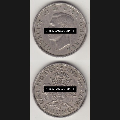 Alte Münzen Großbritannien Umlaufmünze 1947-1948, 2 Schilling-Florin, Two Shillings, 1947-4, George VI, GEORGIVS VI D G BR OMN REX, FID DEF IND IMP,... Sammlung