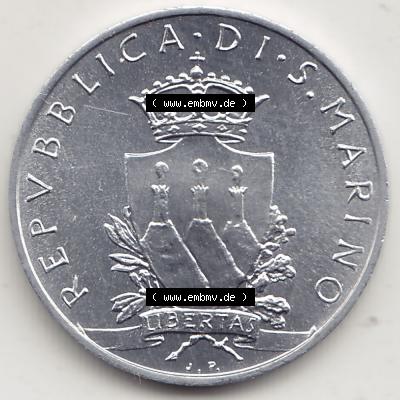 Bildmaterial Münzensatz / KMS 1979 aus San Marino 1979-1979, 5 Lire, LIBERTAS REPVBBLICA DI S. MARINO, 1979 L.5. Vorderseite einer Umlaufmünze aus 1979... Sammlung