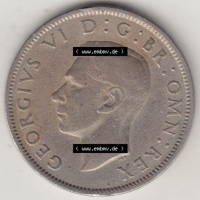 Alte Münzen Großbritannien Umlaufmünze 1947-1948, 2 Schilling-Florin, Two Shillings, 1948-6, George VI, GEORGIVS VI D G BR OMN REX, FID DEF IND IMP,... Sammlung
