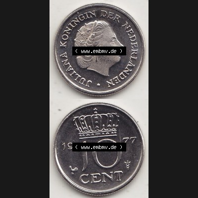 Alte Münzen KMS Niederlande, Kursmünzensatz 1977, 1950-1980, 10 Cent, 1977-1 JULIANA KONINGIN DER NEDERLANDEN. Digitales Bild / Bildmaterial für IPhone... Sammlung