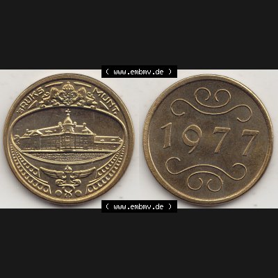 Alte Münzen KMS Niederlande, Kursmünzensatz 1977, 1977-1977, Medaille aus Kursmünzensatz 1977. Digitales Bild / Bildmaterial mit Vorderseite und Rückseite... Sammlung