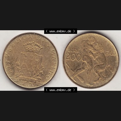 Bildmaterial Münzensatz / KMS 1979 aus San Marino 1979-1979, 200 Lire, L.200, J. V. LIBERTAS REPVBBLICA DI S. MARINO, 1979 L.200.... Sammlung