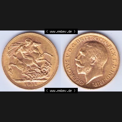 Alte Goldmünzen Großbritannien Gold-Münze 1911-1927, 1 Pfund Sovereign. Vorderseite und Rückseite horizontal auf einen digitalen Bild der alten britischen Goldmünze... Sammlung
