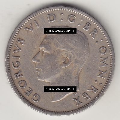 Alte Münzen Großbritannien Umlaufmünze 1949-1951, 2 Schilling, Shillings (Florin) 1951-3, George VI, GEORGIVS VI DG BR OMN REX, FID DEF TWO SHILLINGS.... Sammlung
