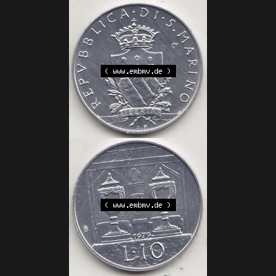 Bildmaterial Münzensatz / KMS 1979 aus San Marino 1979-1979, 10 Lire, J. V. LIBERTAS REPVBBLICA DI S. MARINO, 1979 L.10. Vorderseite und Rückseite... Sammlung
