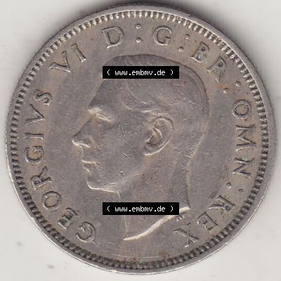 Alte Münzen Großbritannien Umlaufmünze 1949-1951, 1 One Schilling - Shilling, 1949-2 Stehender Löwe auf Krone. Vorderseite der alten britischen Münze aus Großbritannien... Sammlung