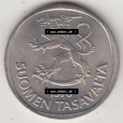 Alte Münzen KMS Finnland, Kursmünzensatz 1978 in Stempelglanz 1969-1993, 1 finnische Mark, Markka 1978-1. Vorderseite einer Münze aus offiziellen KMS / Kursmünzen... Sammlung