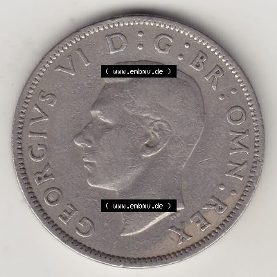 Alte Münzen Großbritannien Umlaufmünze 1947-1948, 2 Schilling-Florin, Two Shillings, 1949-3, George VI, GEORGIVS VI D G BR OMN REX, FID DEF IND IMP,... Sammlung