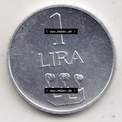 Bildmaterial Münzensatz / KMS 1972 aus San Marino 1972-1972, 1 Lira, Lire 1972, 1 LIRA MONASSI REPUBBLICA DI SAN MARINO. Rückseite als Einzelansicht einer Umlaufmünze... Sammlung