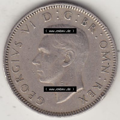 Alte Münzen Großbritannien Umlaufmünze 1949-1951, 1 One Schilling - Shilling, 1948-4 Stehender Löwe auf Krone. Vorderseite der alten britischen Münze aus Großbritannien... Sammlung