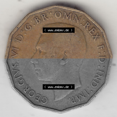 Alte Münzen Großbritannien Umlaufmünze 1937-1948, 3 Pence, Three Pence 1937 (Stück 2), George VI, GEORGIVS VI D G BR OMN REX... Sammlung
