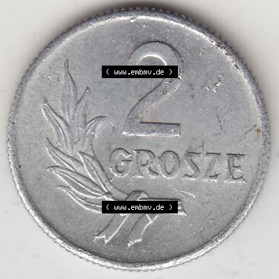 1949-1949, Republik Polen 2 Grosze, Groschen, Aluminium 1949 Sammlung