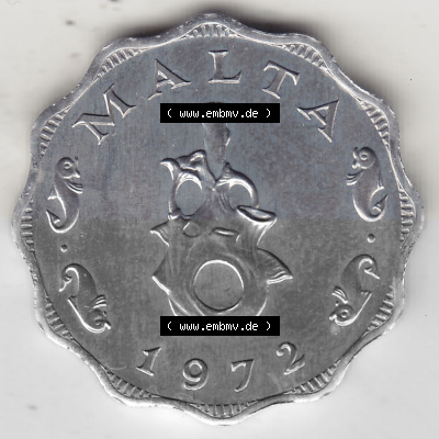 Bildmaterial Münzensatz / KMS 1972 aus Malta 1972-2007, 5 Mils 1972 (Stück 1), MALTA 5 MILS. Vorderseite einer Umlaufmünze... Sammlung