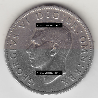 Alte Münzen Großbritannien Umlaufmünze 1947-1948, 2 Schilling-Florin, Two Shillings, 1948 (Stück 5), George VI, GEORGIVS VI... Sammlung