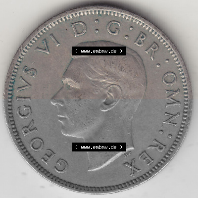 Alte Münzen Großbritannien Umlaufmünze 1947-1948, 2 Schilling-Florin, Two Shillings, 1947 (Stück 1), George VI, GEORGIVS VI... Sammlung