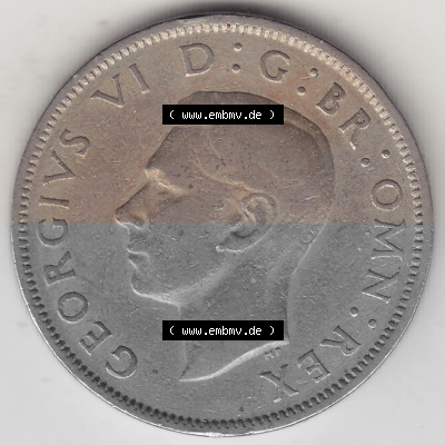 Alte Münzen Großbritannien Umlaufmünze 1947-1948, 2 Schilling-Florin, Two Shillings, 1948 (Stück 6), George VI, GEORGIVS VI... Sammlung