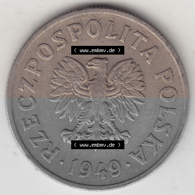 1949-1949, Republik Polen 50 Groszy, Groschen, Kupfer 1949 Sammlung