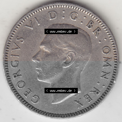 Alte Münzen Großbritannien Umlaufmünze 1947-1948, 2 Schilling - One Shillings 1948 (Stück 2) Sitzender Löwe auf Krone. Vorderseite... Sammlung