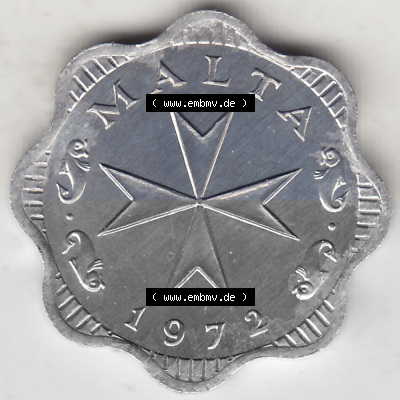 Bildmaterial Münzensatz / KMS 1972 aus Malta 1972-2007, 2 Mils 1972 (Stück 1), MALTA 2 MILS. Vorderseite einer Umlaufmünze... Sammlung
