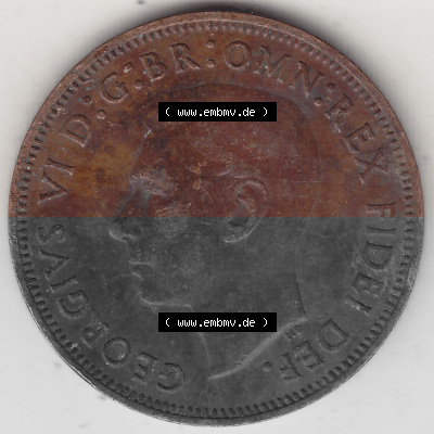 Alte Münzen Großbritannien Umlaufmünze 1949-1952, Half Penny, 1950 (Stück 1), George VI, HALF PENNY HP, Segelschiff. Vorderseite... Sammlung