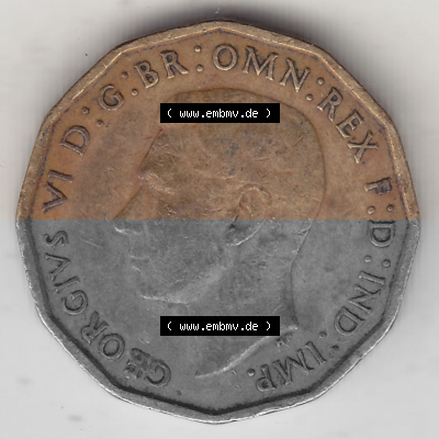 Alte Münzen Großbritannien Umlaufmünze 1937-1948, 3 Pence, Three Pence 1942 (Stück 1), George VI, GEORGIVS VI D G BR OMN REX... Sammlung
