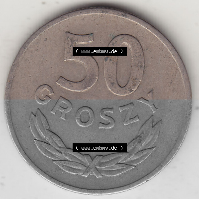 1949-1949, Republik Polen 50 Groszy, Groschen, Kupfer 1949 Sammlung
