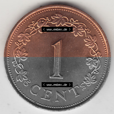 Bildmaterial Münzensatz / KMS 1972 aus Malta 1972-1982, 1 Cent 1972 (Stück 1), MALTA 1 CENT. Rückseite als Einzelansicht einer... Sammlung