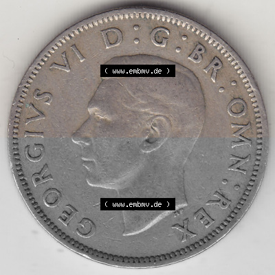 Alte Münzen Großbritannien Umlaufmünze 1947-1948, 2 Schilling-Florin, Two Shillings, 1948 (Stück 1), George VI, GEORGIVS VI... Sammlung