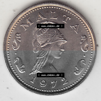 Bildmaterial Münzensatz / KMS 1972 aus Malta 1972-1982, 2 Cent 1972 (Stück 1), MALTA 2 CENTS. Vorderseite einer Umlaufmünze... Sammlung